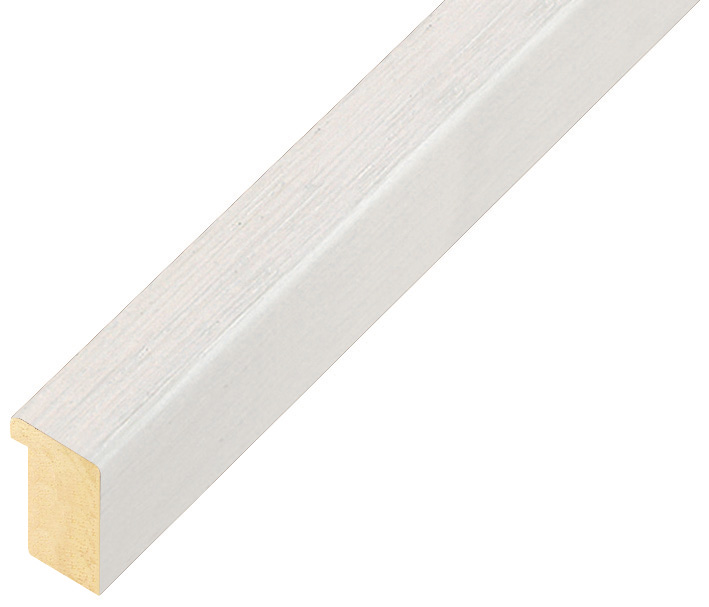 Moulding ayous, width 15mm height 20 - White, open grain
