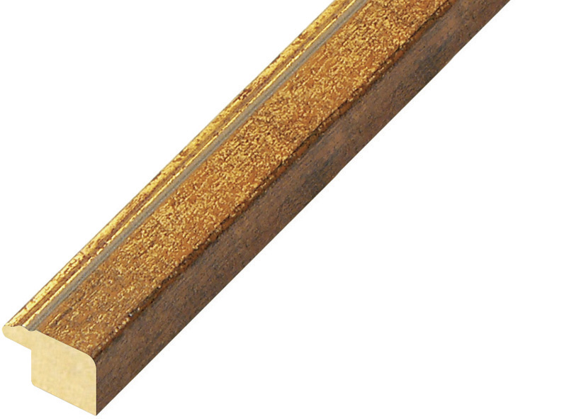 Asta pino giuntato - Larghezza 18mm Altezza 13 - colore ocra e filo oro
