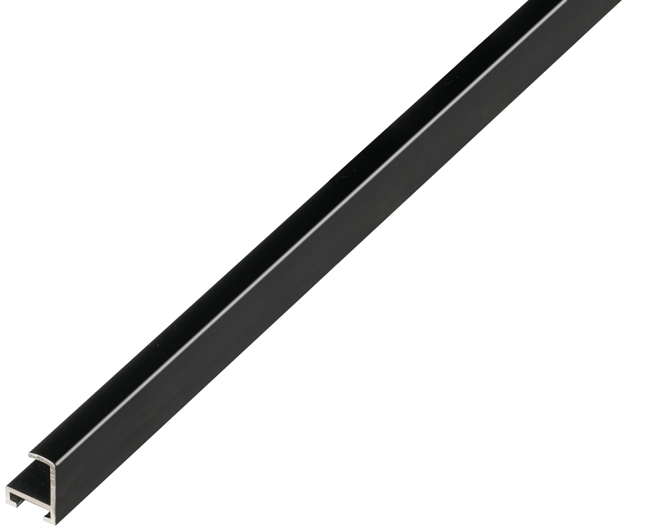 Asta alluminio serie 12 piatta nero satinato - 1250