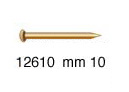Chiodini ferro ottonato testa bombata - mm 10 spessore 1,5 mm - 1Kg