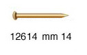 Chiodini ferro ottonato testa bombata - mm 14 spessore 1,5 mm - 1Kg