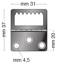 Attaccaglie dentate a cerniera - brunite - Confez.100