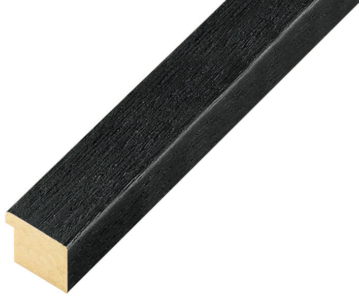 Asta in ayous piatta - Larghezza 20mm Altezza 14 - Nero, poro aperto - 19NERO