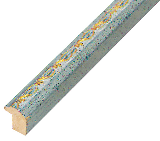 Moulding ayous 14mm - azure, gold decorative relief