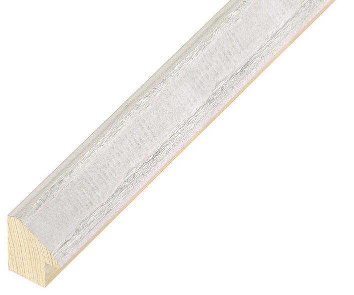 Moulding pine, 21mm height - White, silver decorations