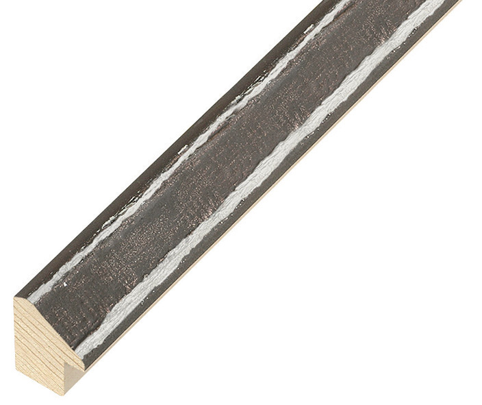 Moulding pine, 21mm height - Sepia, silver decorations