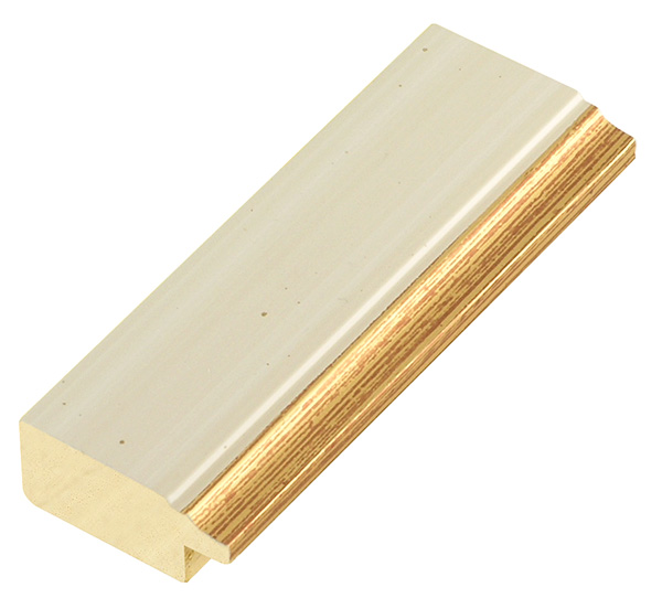 Liner ayous 25mm - flat, cream, gold edge