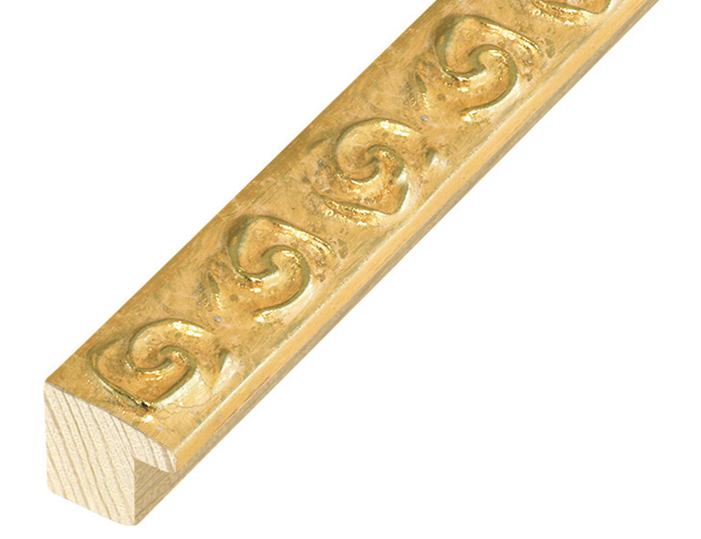 Moulding pine with decorations in relief - Matt gold