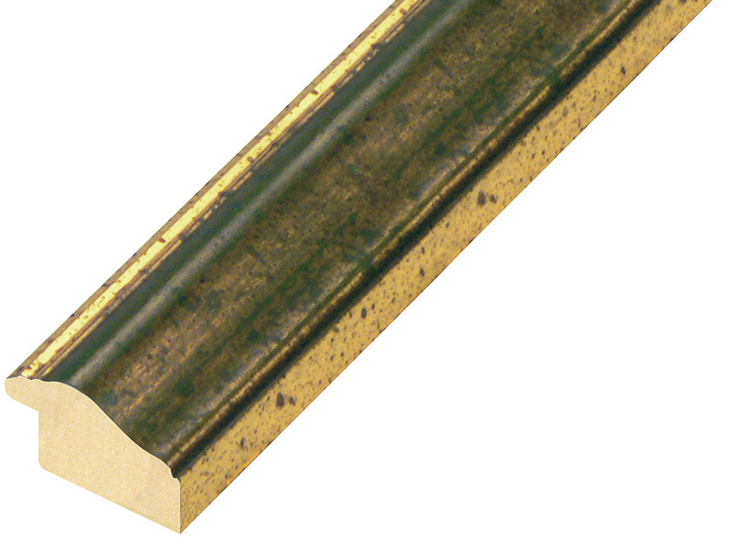 Asta ayous larg. mm 30 - finitura in oro con fascia verde - 321VERDE