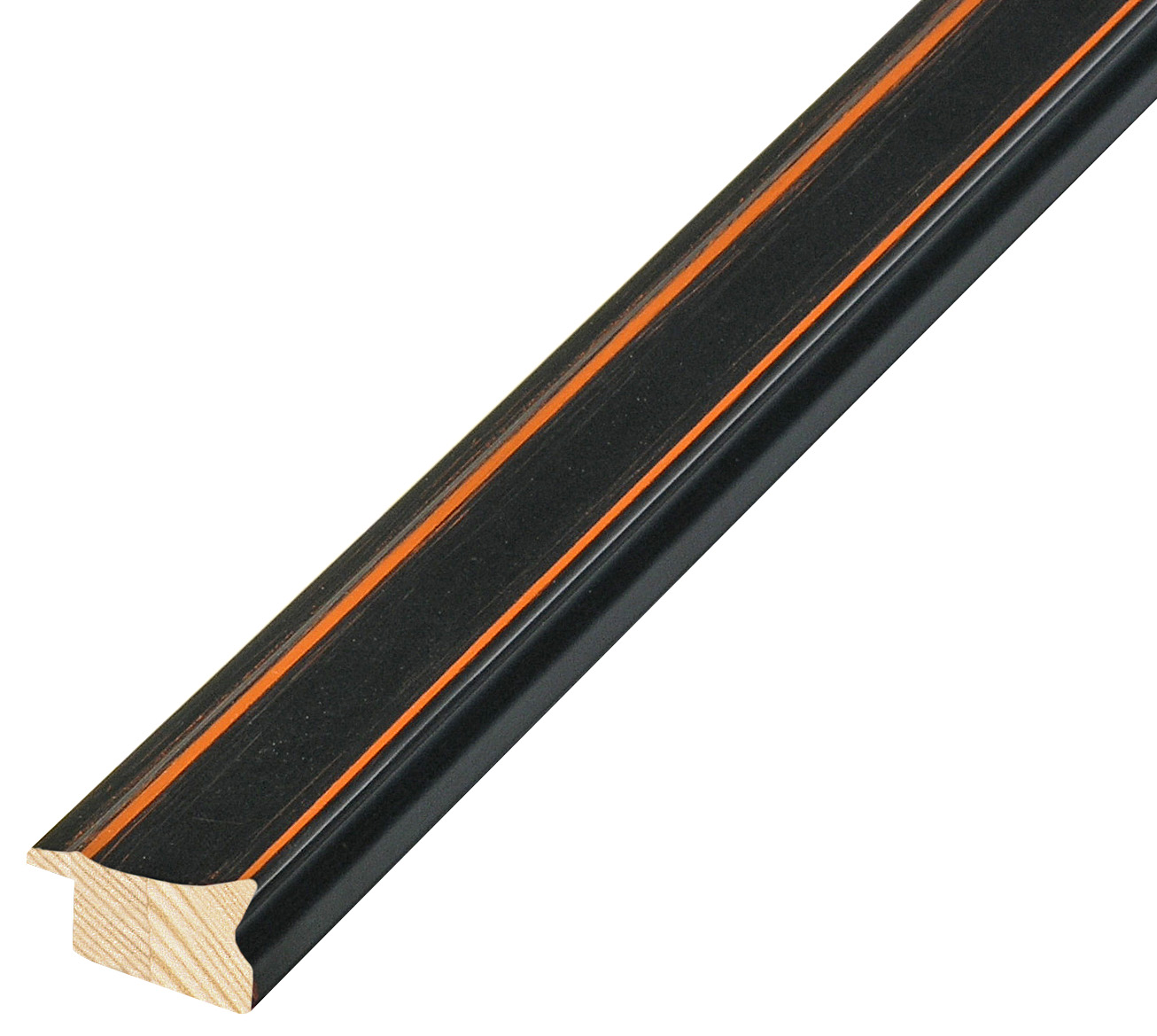 Asta pino giuntato - Larghezza 26mm Altezza 14 - Nero - 324NERO