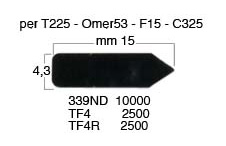 Lamelle flessibili per T225 - mm 4,3x15 - Conf. da 2.500