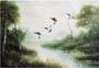 Dipinto: Anatre in volo - cm 20x25