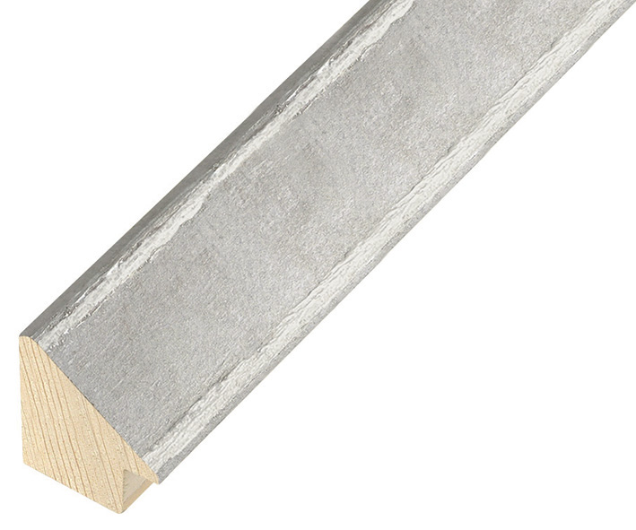 Moulding pine 32 mm height - Pewter with silver decor
