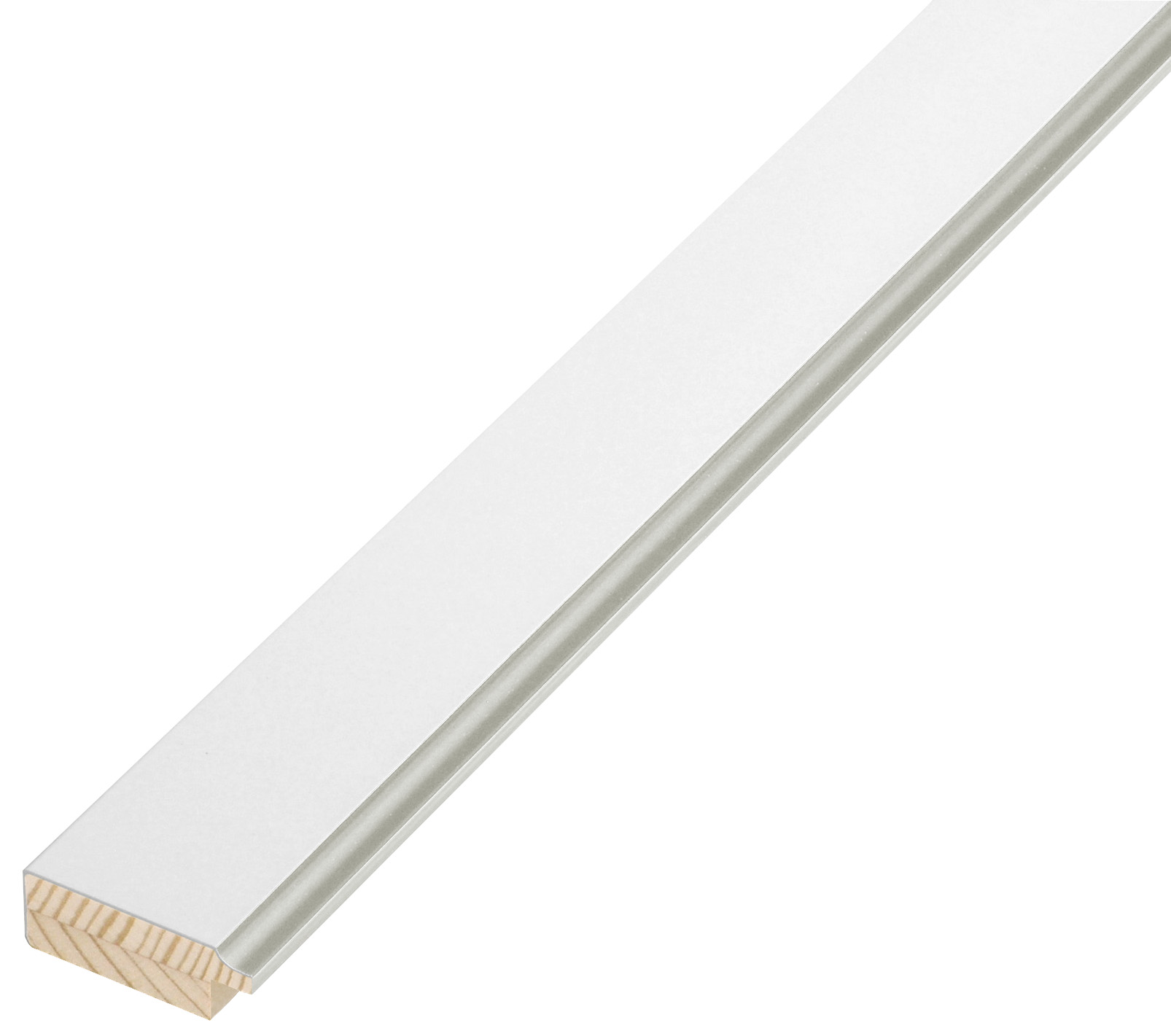 Asta pino giuntato - Larghezza 34mm Altezza 12 - Bianco, filo argento - 34BIANCOARG