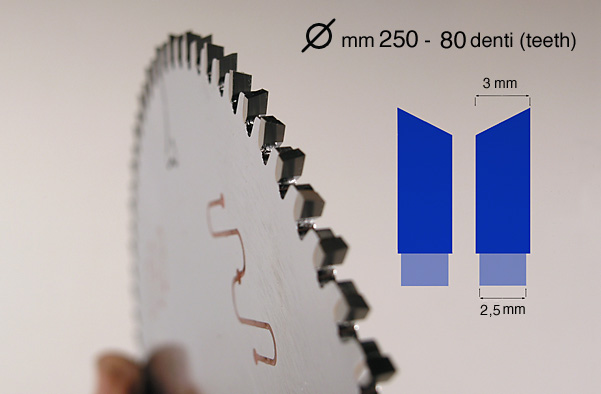 Lame circolari in widia - mm 250 -  80 denti