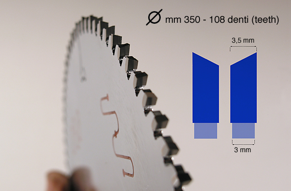 Lame circolari in widia - mm 350 - 108 denti