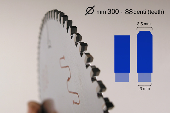 Affilatura lama circolare per alluminio 362A30 - 88 denti