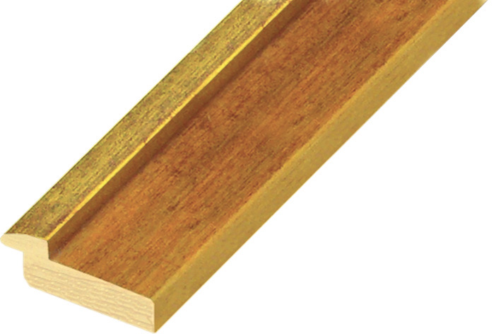 Moulding pine 39mm - cherry colour with gold edge