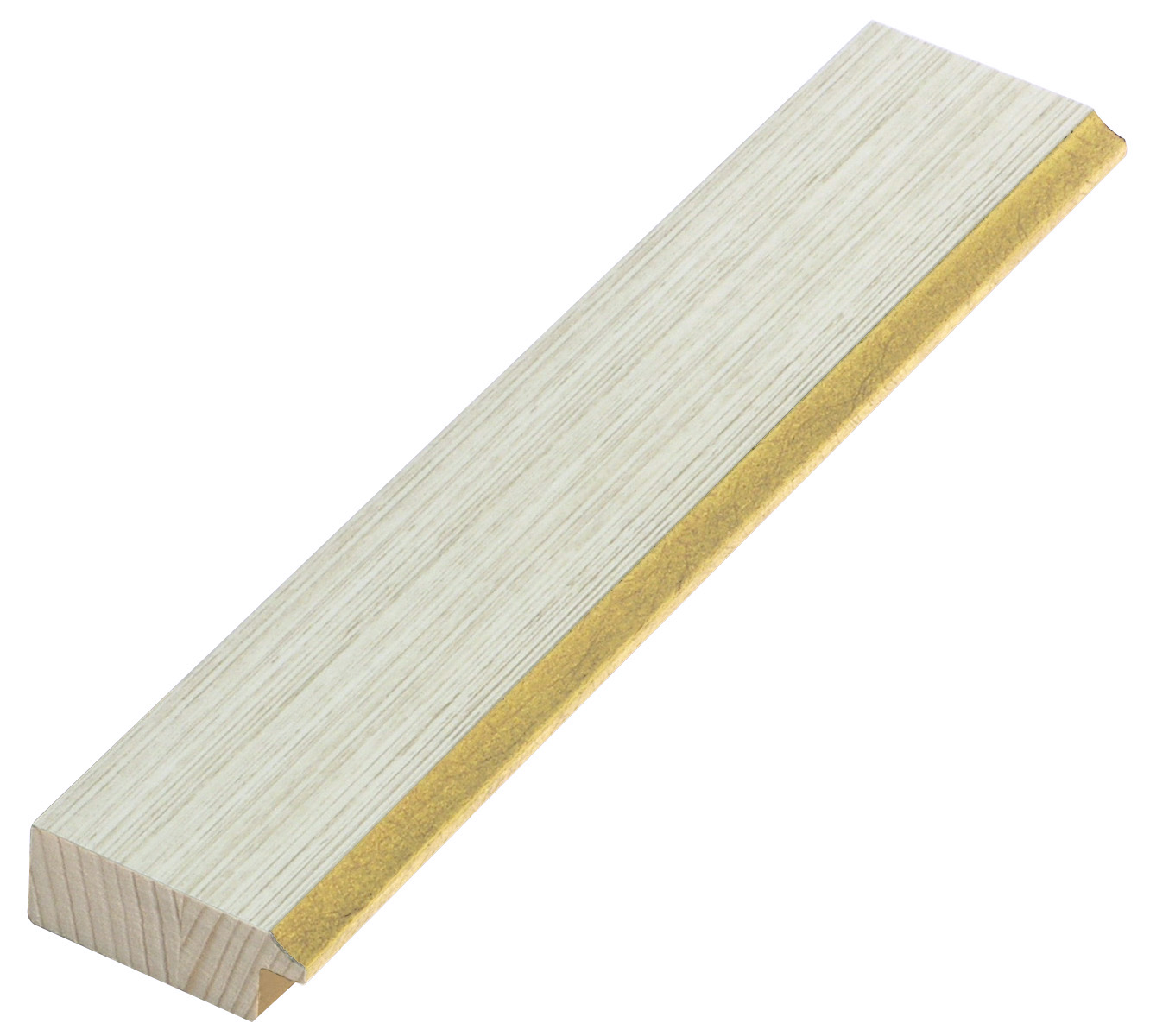Liner finger-joint pine 38mm - ivory, gold sight edge
