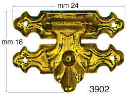 Fermagli per cofanetti ferro ottonato, lung. 24 mm - conf.250