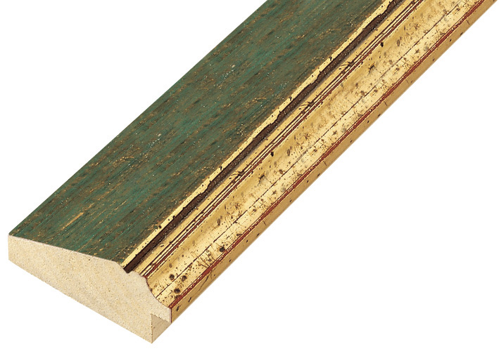 Asta ayous larg. mm 57 - finitura verde con filo oro - 395VERDE