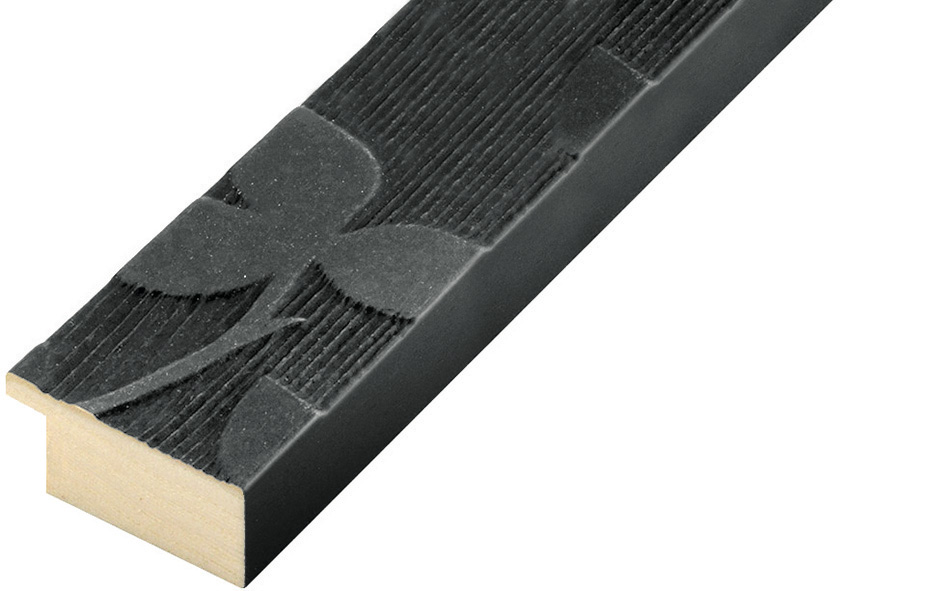 Moulding fir width 40mm heigth 19mm - black