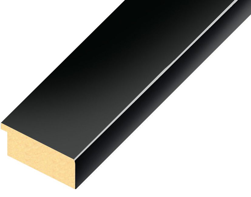 Moulding ayous, width 40mm height 16 - Glossy Black