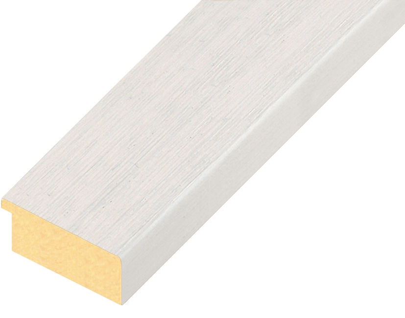 Moulding ayous, width 40mm height 16 - white, open grain
