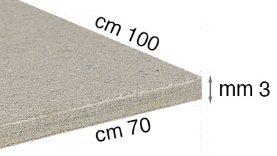 Cartone grigio - spessore mm 3 - cm 70x100