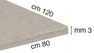 Cartone grigio - spessore mm 3 - cm 80x120