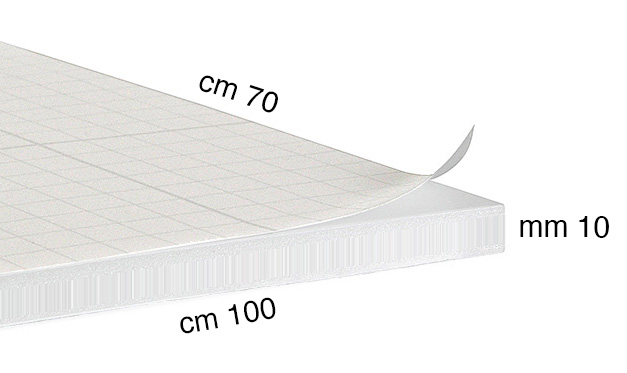 Pannelli adesivi polistirolo espanso spessore 10 mm - cm 70x100