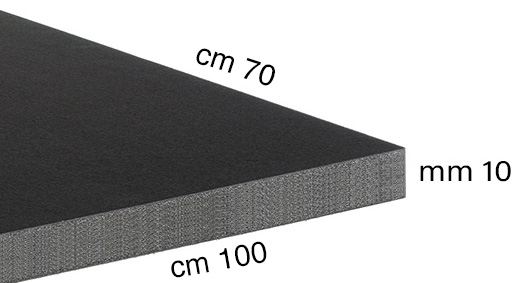 Pannelli di polistirolo espanso spessore 10 mm 70x100 Nero