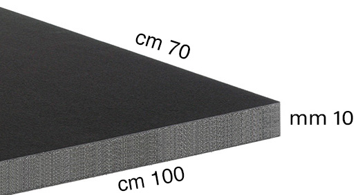 Pannelli di polistirolo espanso nero spessore 10 mm - cm 70x100