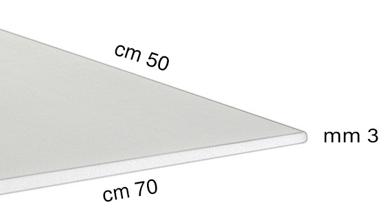 Pannelli di polistirolo espanso spessore 3 mm - cm 50x70