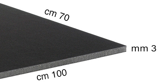 Pannelli di polistirolo espanso spessore 3 mm 70x100 Nero
