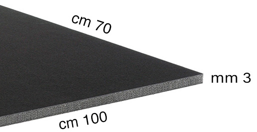 Pannelli di polistirolo espanso nero spessore 3 mm - cm 70x100