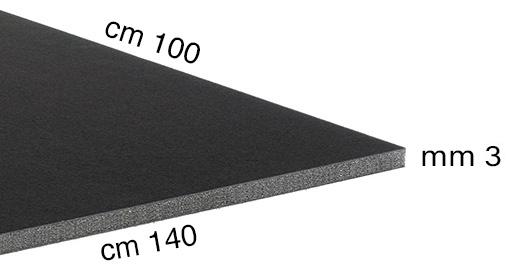 Pannelli di polistirolo espanso spessore 3 mm 100x140 Nero
