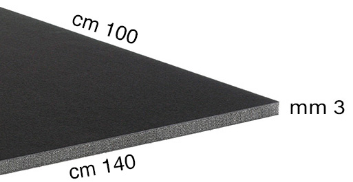 Pannelli di polistirolo espanso nero spessore 3 mm - cm 100x140