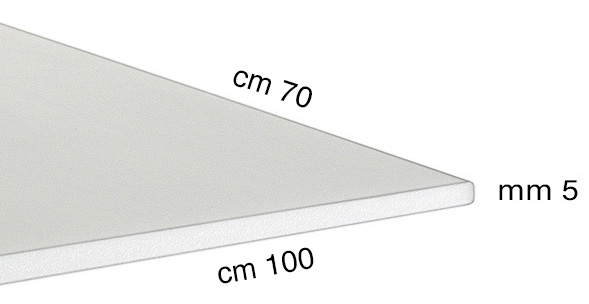Pannelli di polistirolo espanso spessore 5 mm - cm 70x100