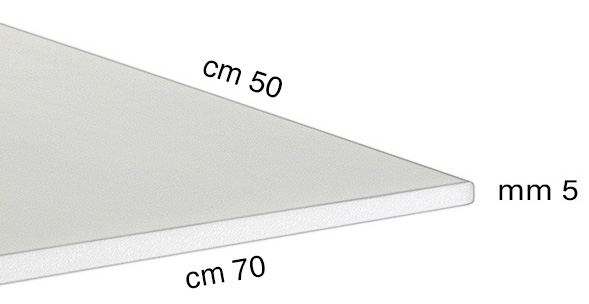 Pannelli di polistirolo espanso spessore 5 mm - cm 50x70