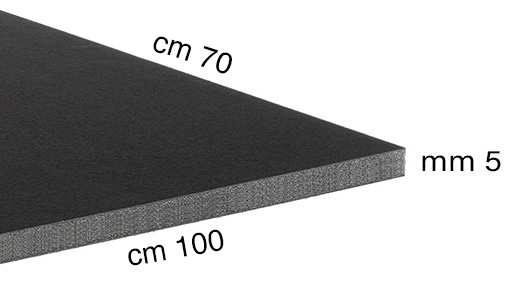 Pannelli di polistirolo espanso nero spessore 5 mm - cm 70x100