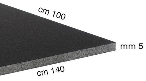 Pannelli di polistirolo espanso nero spessore 5 mm - cm 100x140