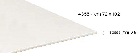 Cartoncino patinato bianco - spessore 0,5mm - cm 72x102 - gr.350 al mq