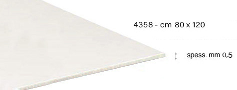 Cartoncino patinato bianco - spessore 0,5mm - cm 80x120 - gr.350 al mq