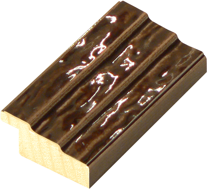 Moulding pine 40mm - bright walnut lacquered