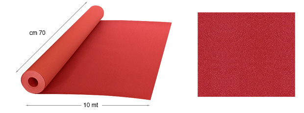 Carta vellutata - rotoli mt.10 x cm70 - 30 Rosso