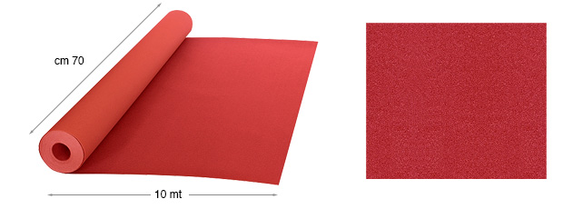 Carta vellutata - rotoli metri 10 x cm 70 - Rosso