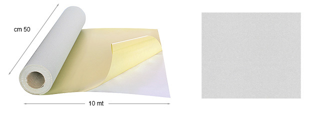 Carta vellutata autoadesiva - rotoli di metri 10 x cm 50 - Bianco