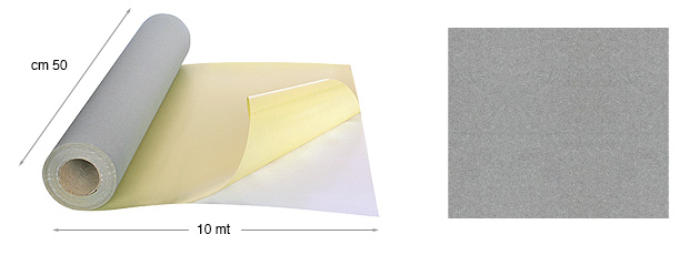 Carta vellutata autoadesiva - rotoli di metri 10 x cm 50 - Grigia
