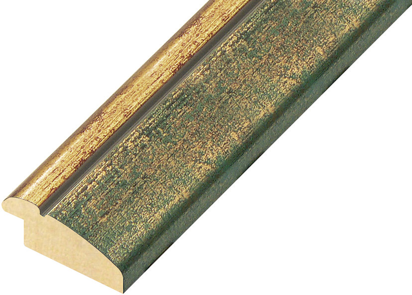 Asta ayous larg. mm 40 - finitura verde con filo oro - 453VERDE